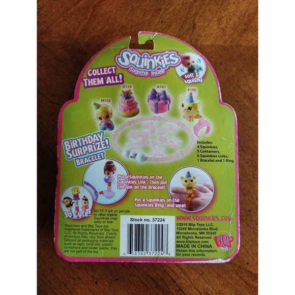 New Squinkies Kitty & Birthday Surprise Surpize Bracelet Ring Links 2010 Lot - Picture 6 of 14